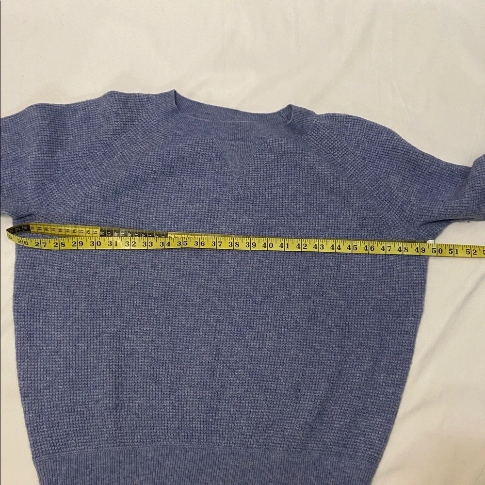 J. Crew Men's Heather Blue,Waffle- Knit,Long Sleeve,Crewneck Sweater. Size-Small